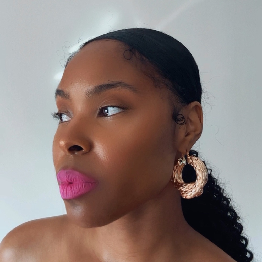 Tail twist Rose Gold Earrings